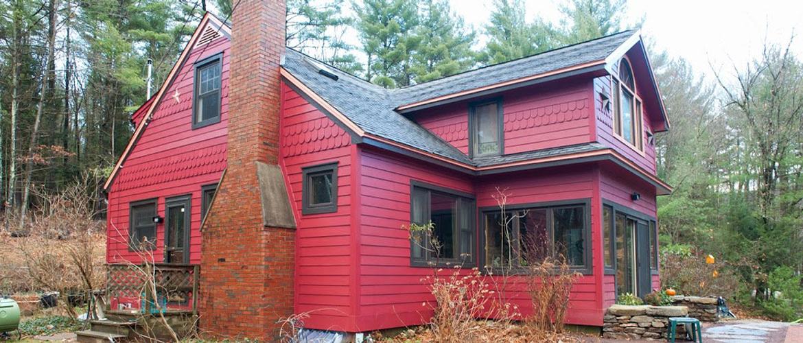 New custom fiber cement siding on a house in Montague, MA